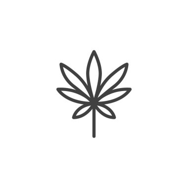 Esrar yaprak çizgi simgesi