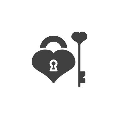 Anahtar vektör simgesi ile kalp kilidi