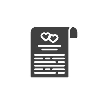 Evlilik sözleşmesi sertifika vektör simgesi