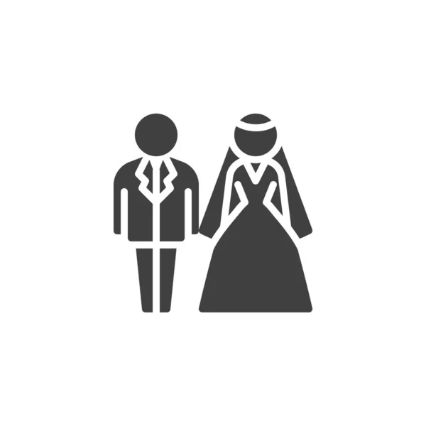 Menyasszony és a vőlegény esküvői vektor ikon — Stock Vector