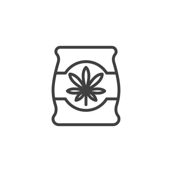 Icona della linea del pacchetto Cannabis — Vettoriale Stock