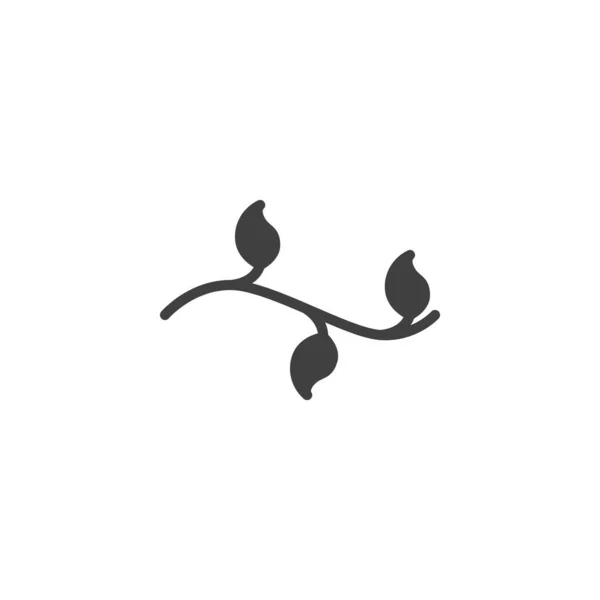 Декоративная ветвь с иконкой вектора листьев — стоковый вектор