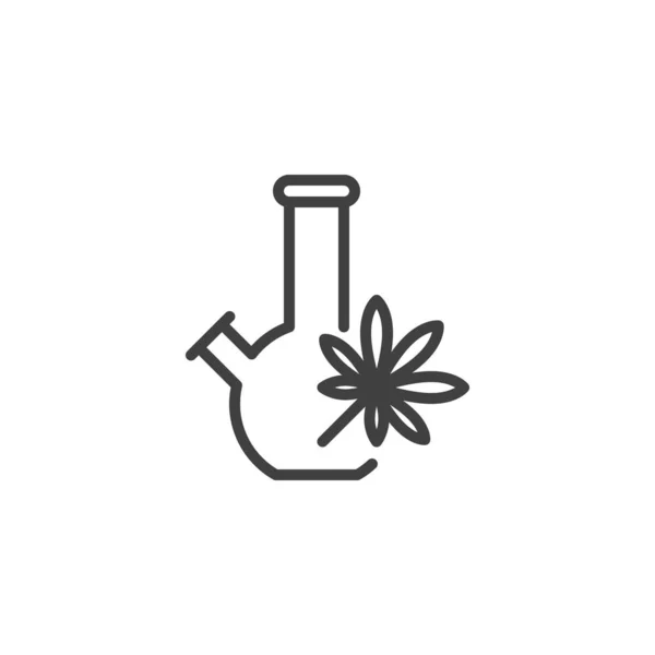 Cannabis Avec Une Icône Ligne Bong Signe Style Linéaire Pour — Image vectorielle