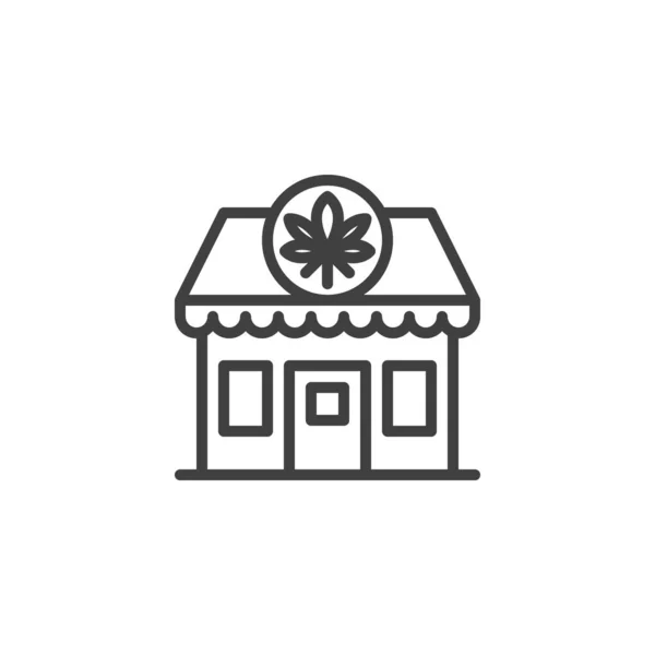 大麻商店线图标 移动概念和网页设计的线性风格标志 大麻商店轮廓矢量图标 标识插图 矢量图形 — 图库矢量图片