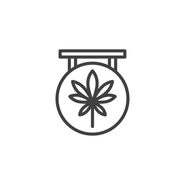 Значок лінії магазину медичної марихуани — стоковий вектор