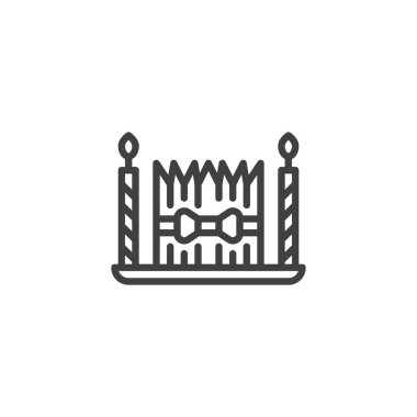 Novruz bayram samani ve mum vektör simgesi