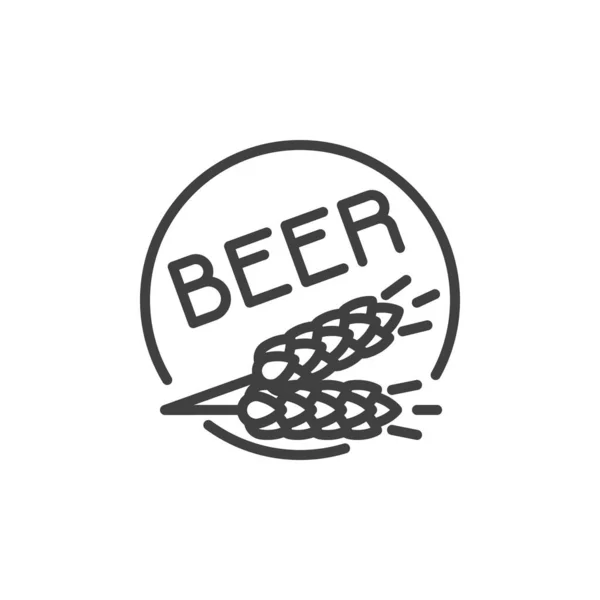 Malt beer sign line icon — Stock vektor
