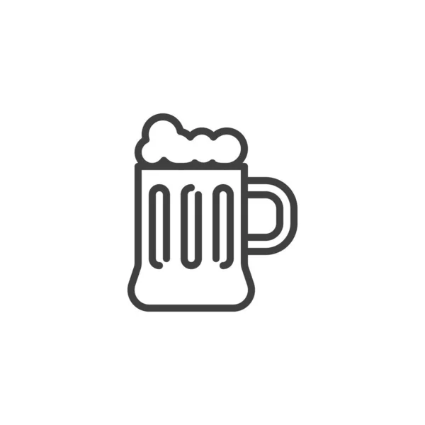 Taza de cerveza línea icono — Vector de stock
