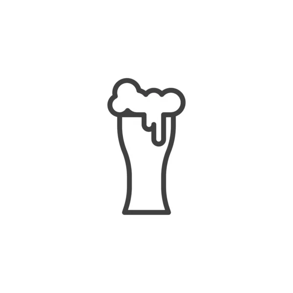 Glas öl linje-ikonen — Stock vektor