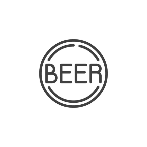 Beer cap line icon — Stock vektor