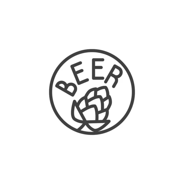 Hop beer cap line icon — Stock vektor