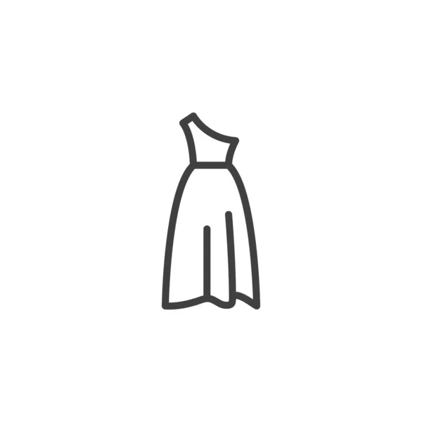 Icono de línea de vestido de noche — Vector de stock