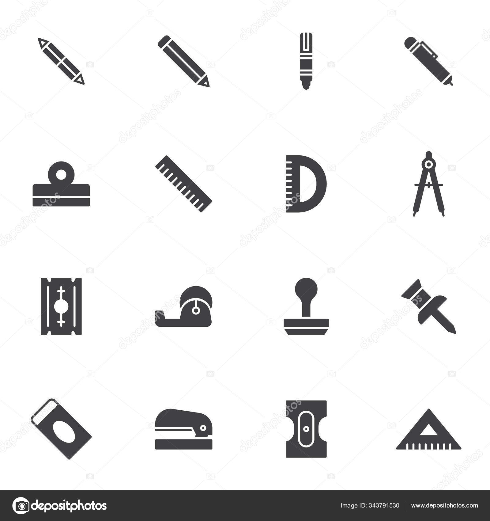 Stationary equipment vector icons set Stock Vector Image by ©avicons