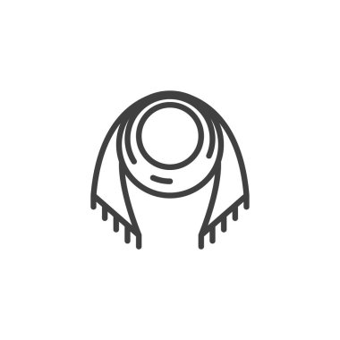 Kadın eşarp çizgisi simgesi