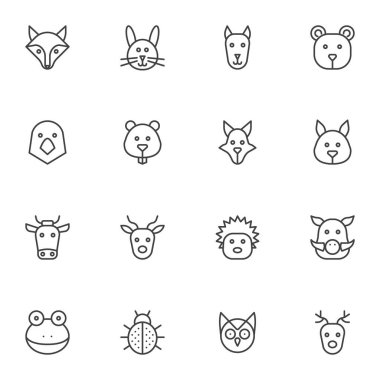 Vahşi hayvan çizgisi simgeleri