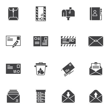 E- posta servisi vektör simgeleri ayarlandı