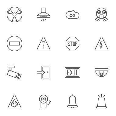 Mobil uygulama ve web tasarımı için doğrusal biçim simgeleri kümesi, basitçe vektör illüstrasyonuName     