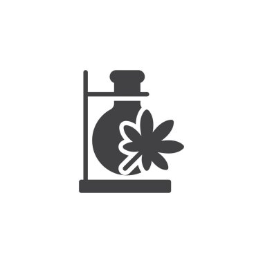 tıbbi esrar kavramı, mobil konsept ve web tasarımı için doğrusal biçim işareti, basitçe vektör illüstrasyonu     