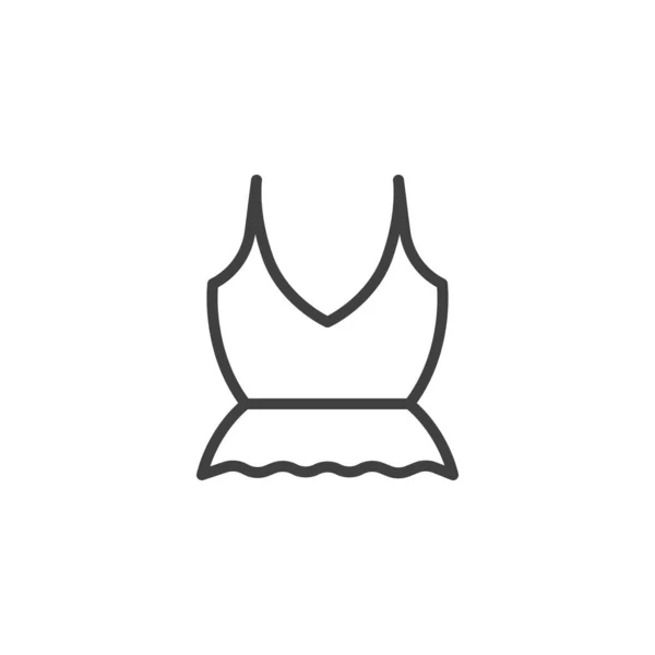 Vrouw mouwloze blouse lijn pictogram — Stockvector