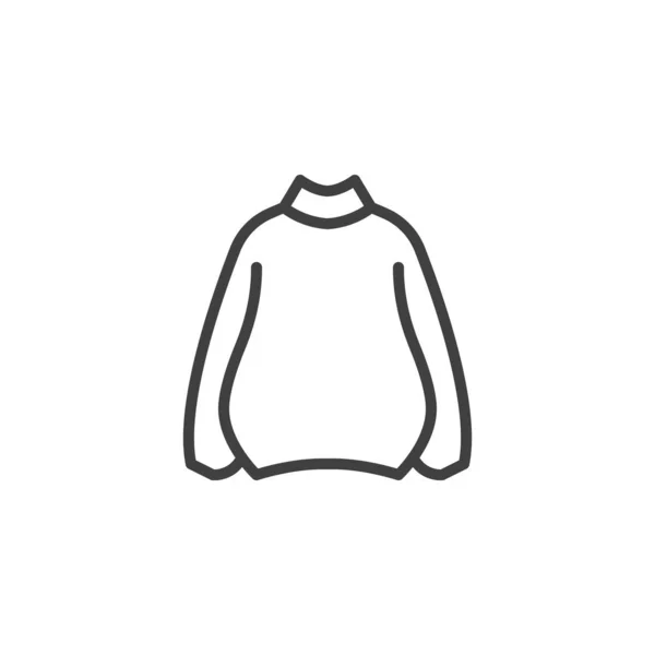 女性のプラスサイズセーターラインアイコン — ストックベクタ