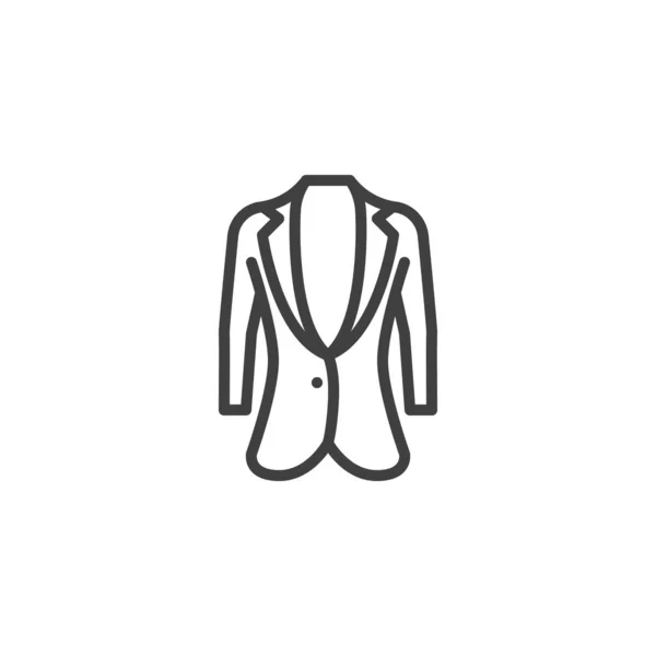 Ícone de linha de jaqueta de negócios feminino —  Vetores de Stock