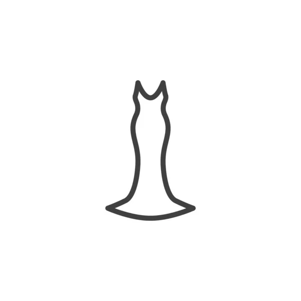 Elegancka ikona linii sukni wieczorowych — Wektor stockowy