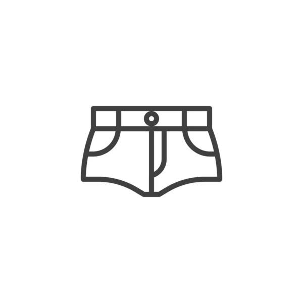 Frauen Jeans Shorts Linie Symbol — Stockvektor