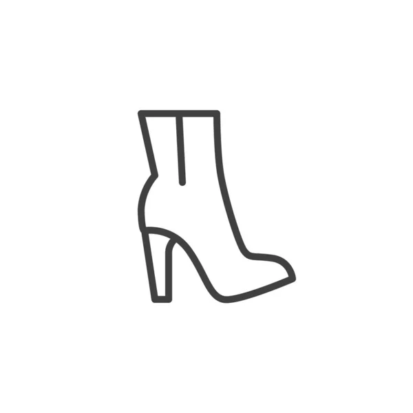 High Hill linie de boot icon — Vector de stoc