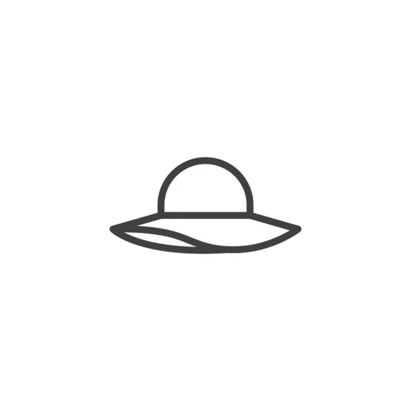 Dames hoed lijn pictogram — Stockvector