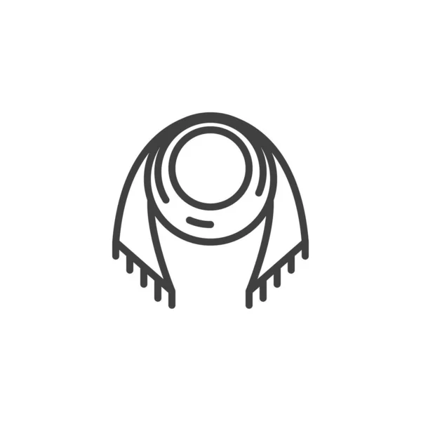 Mujer bufanda línea icono — Vector de stock