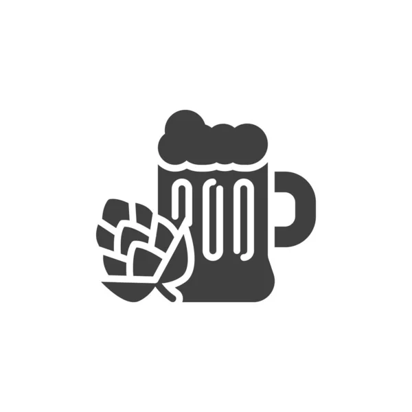 Hop bière tasse vecteur icône — Image vectorielle