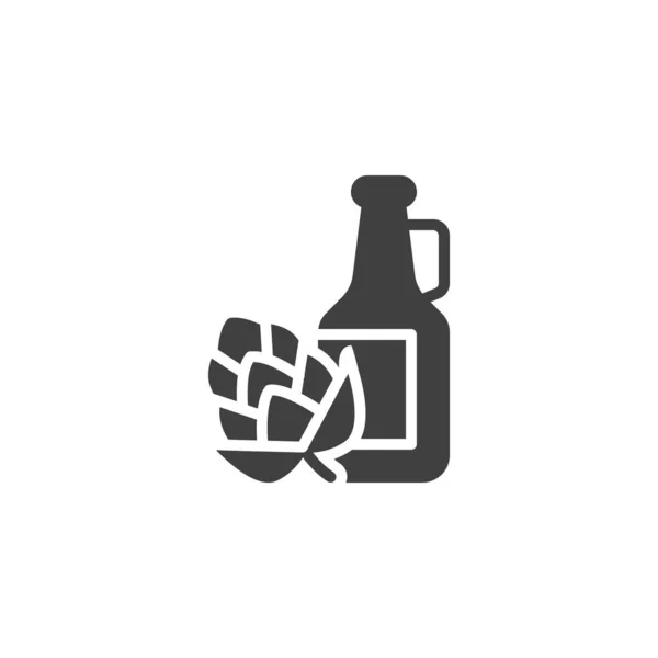 Векторный значок бутылки хмеля — стоковый вектор