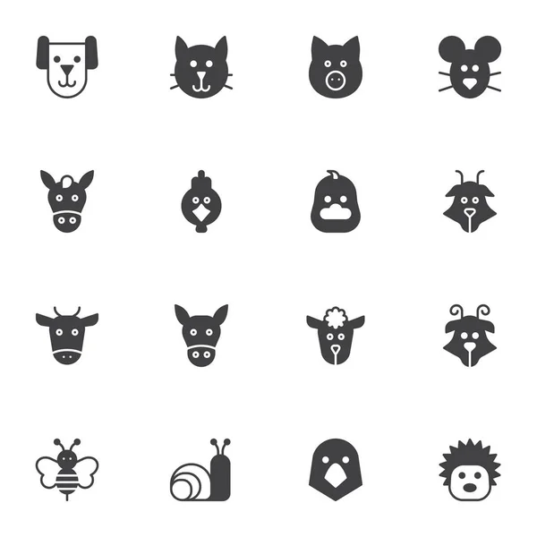 Ensemble d'icônes vectorielles animaux de ferme — Image vectorielle