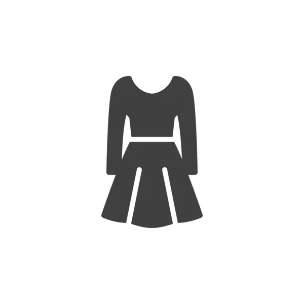 Dámské šaty s dlouhými rukávy vektorové ikony — Stockový vektor