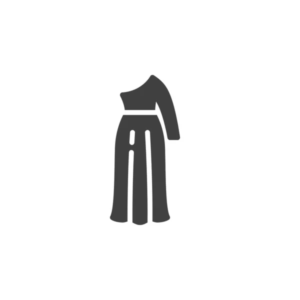 One shoulder dress vector icon — Stock Vector