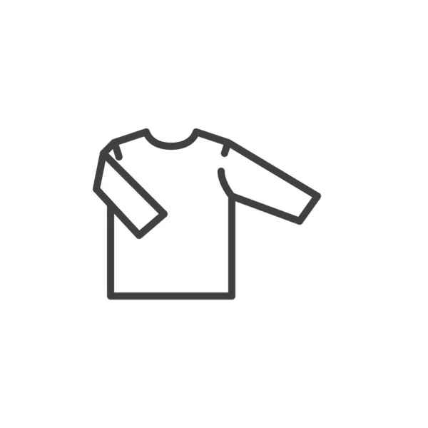 Chemise avec icône de ligne à manches longues — Image vectorielle