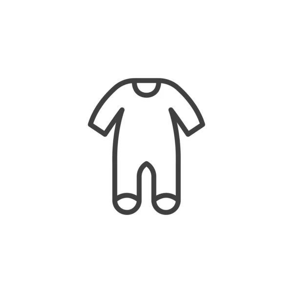 Baby clothes bodysuit line icon — Stock Vector