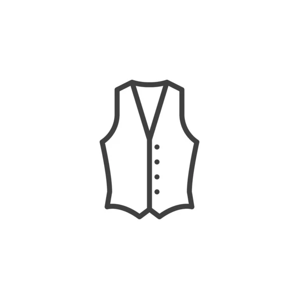 Mens waistcoat line icon — Stock Vector