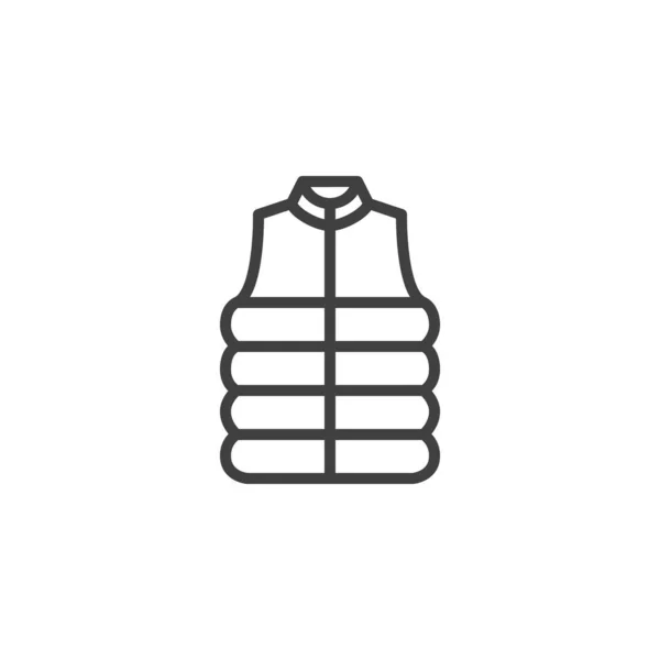 Chaqueta de invierno sin mangas línea icono — Vector de stock