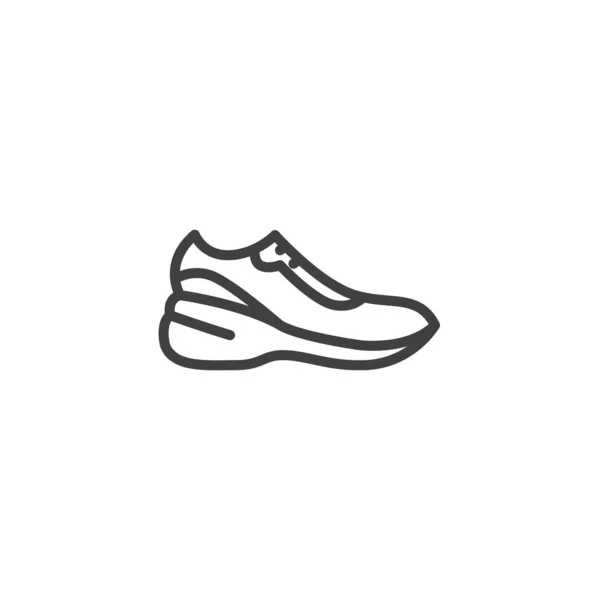 Sneaker footwear line icon — Stock Vector