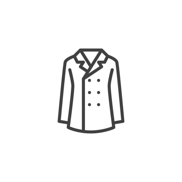 Elegante uomo cappotto linea icona — Vettoriale Stock