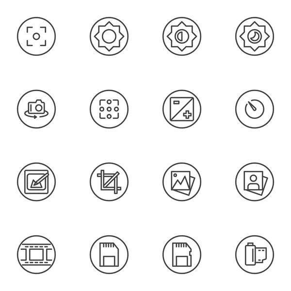 set of linear style icons for mobile app concept and web design, simply vector illustration