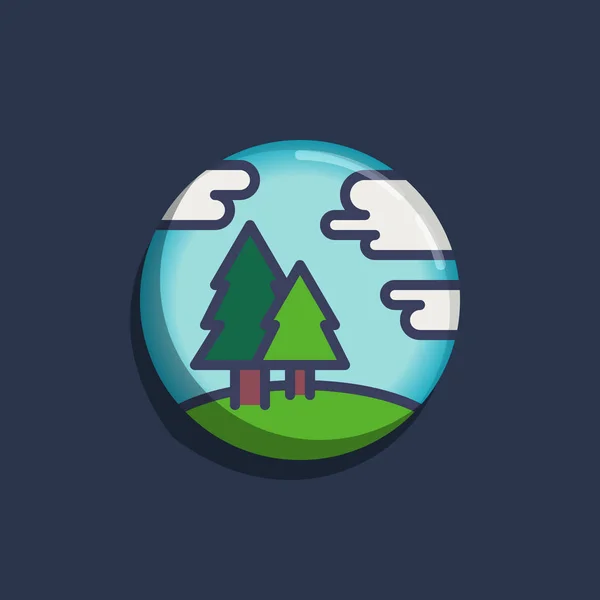 Señal Estilo Lineal Paisaje Natural Para Concepto Móvil Diseño Web — Vector de stock