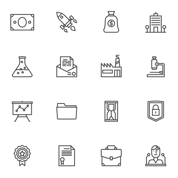 Conjunto Iconos Estilo Lineal Para Concepto Aplicación Móvil Diseño Web — Vector de stock