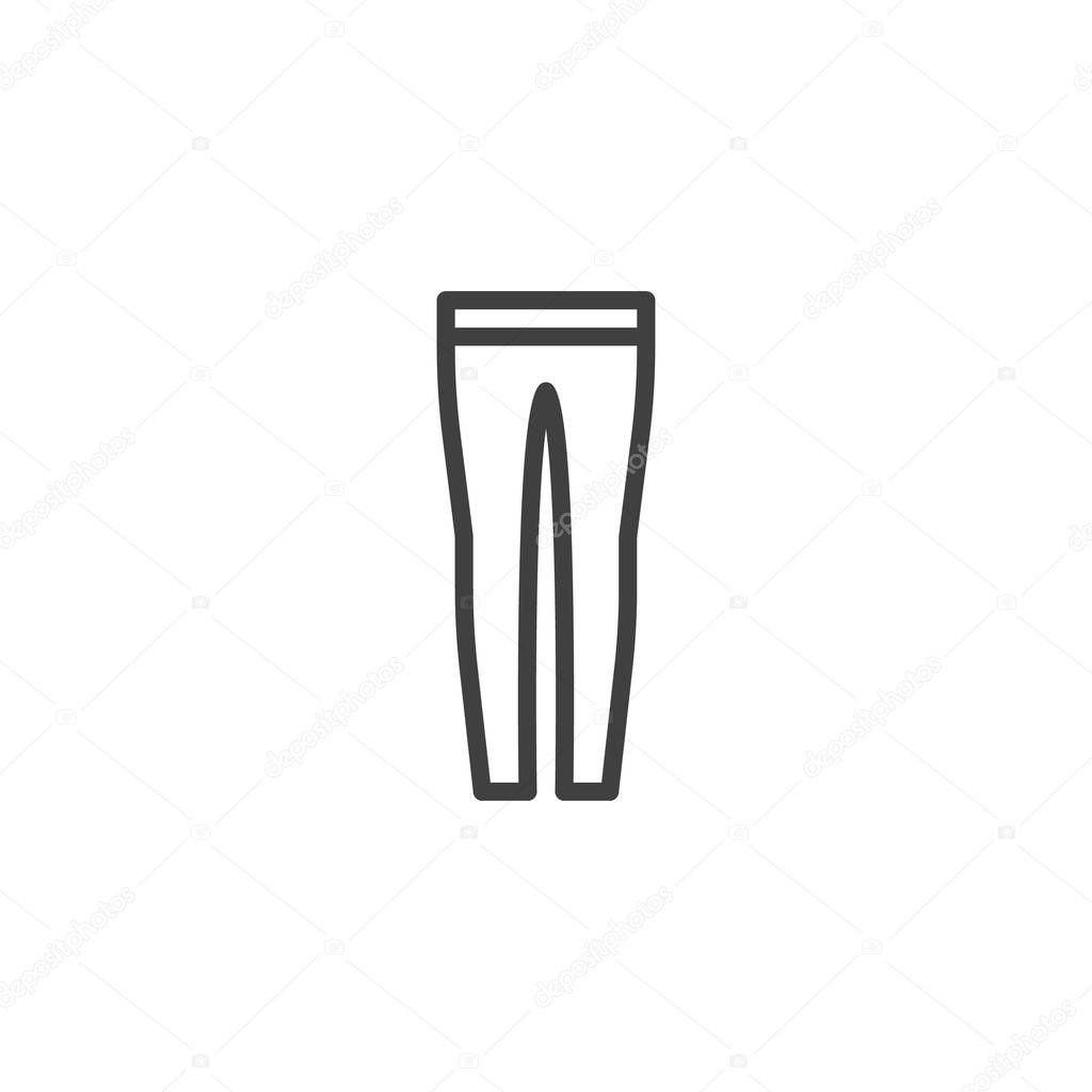 Womens Tights line icon. linear style sign for mobile concept and web design. Slim leggings pants outline vector icon. Symbol, logo illustration. Vector graphics