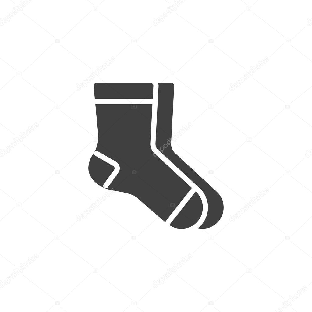 Pair of socks vector icon. filled flat sign for mobile concept and web design. Classic socks glyph icon. Symbol, logo illustration. Vector graphics