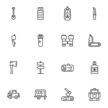 Mobil uygulama ve web tasarımı için doğrusal biçim simgeleri kümesi, basitçe vektör illüstrasyonuName     