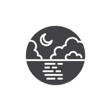 Mobil konsept ve web tasarımı için doğal peyzaj doğrusal işaret, basitçe vektör illüstrasyonu    