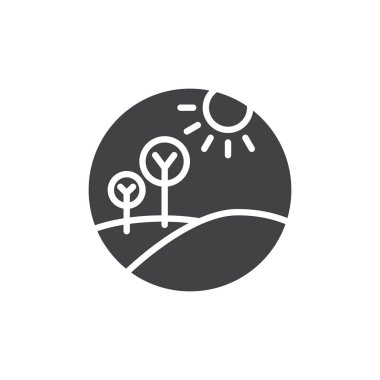 Güneşli manzara, basitçe vektör çizimi    