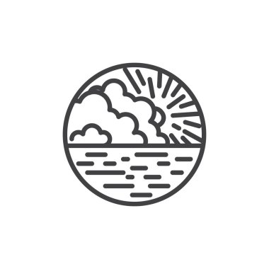 Günbatımı simgesi, basitçe vektör illüstrasyonu   